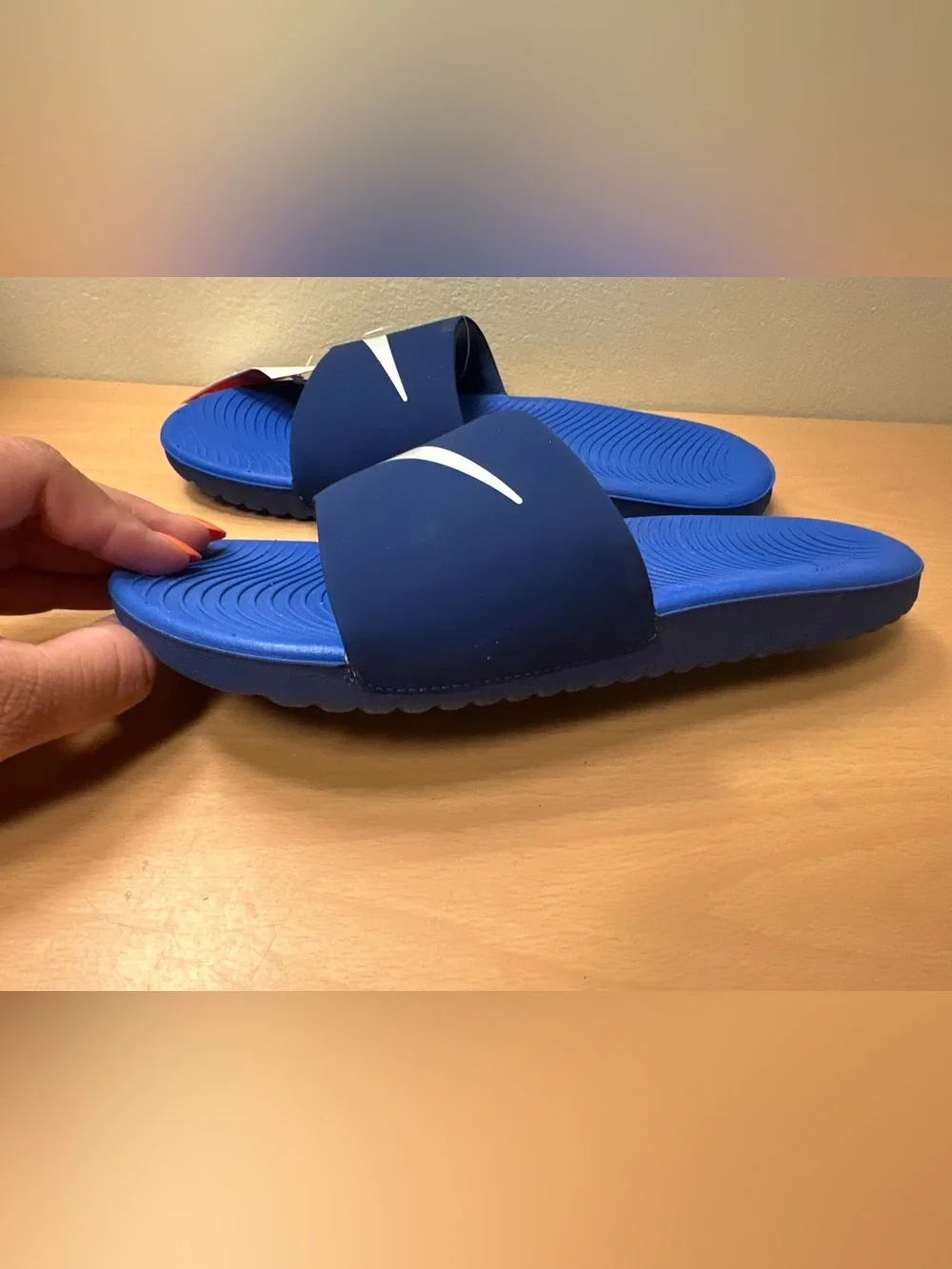 NWT Nike Kawa Slide Blue Void/Signal Blue Sandals  Kids Sz 6Y 819352-404